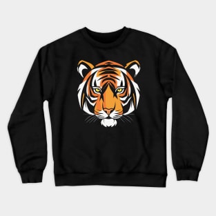Tiger Head Graphic Design Crewneck Sweatshirt